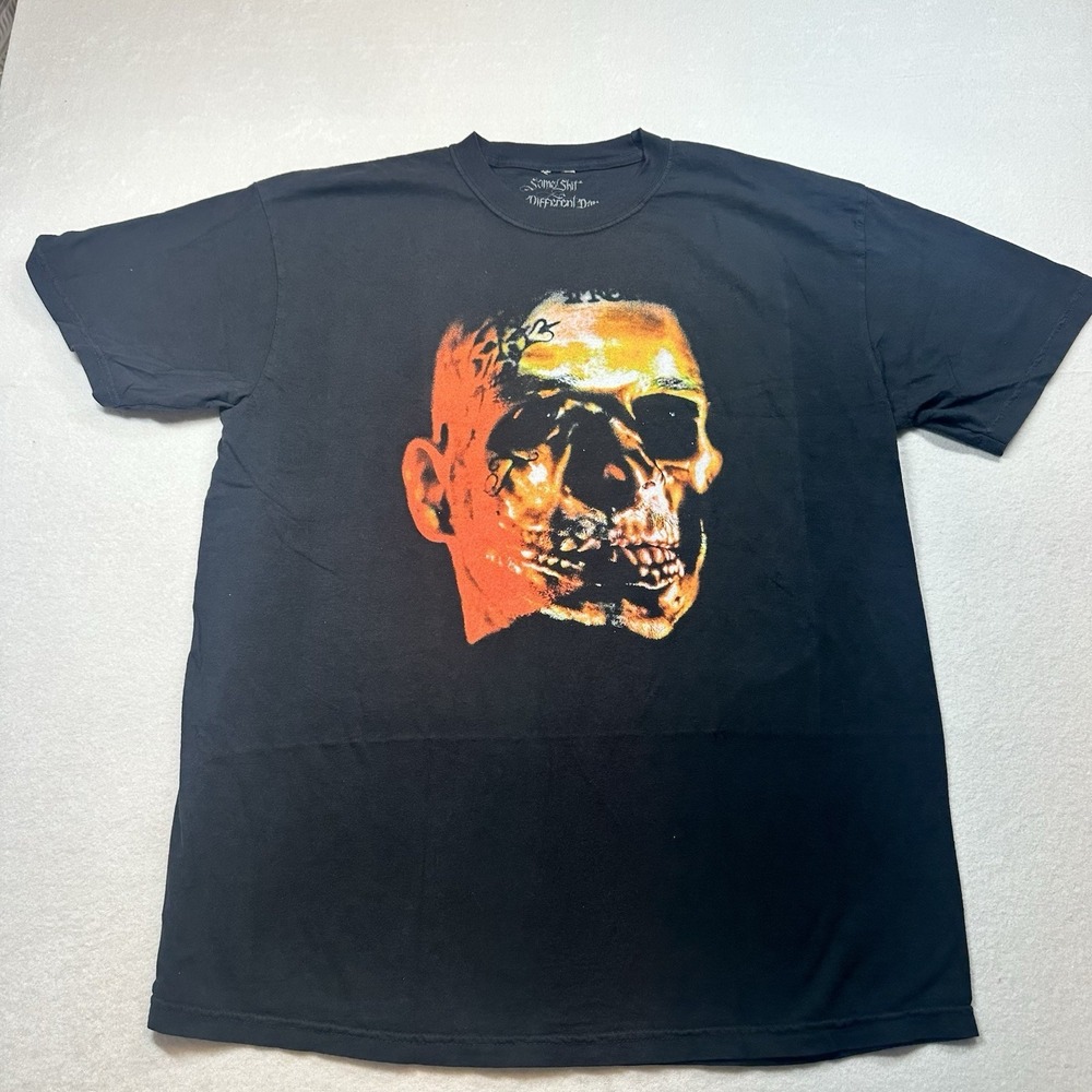 Black Skull Orange Graphic T-Shirt XL 100% Cotton Bravado 2024 Concert Tee